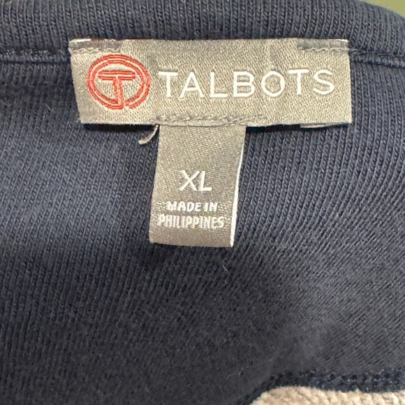 Talbots Striped Navy and Gray 37” Long Sleeve Dress - Picture 4 of 5